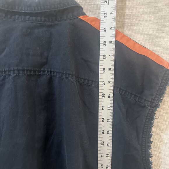 Harley Davidson Mens Navy Blue, Orange, White Button Up Shirt Jacket  Size 3XL - Picture 8 of 12